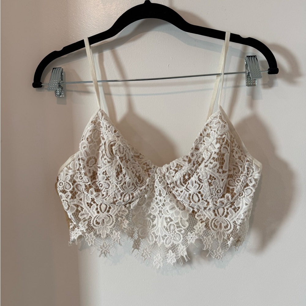 For Love And Lemons Cream Lace Bralette